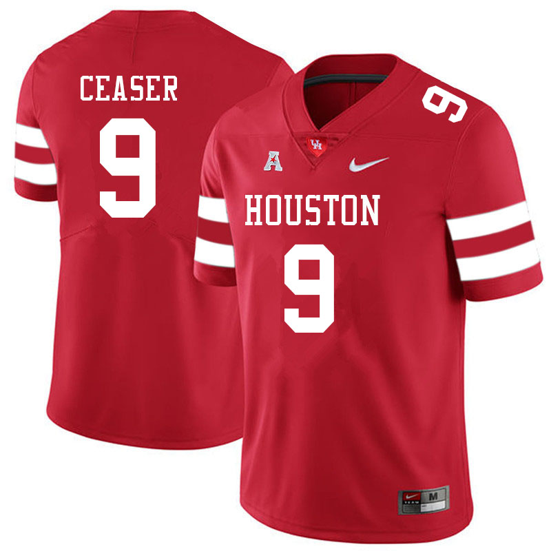 Men #9 Nelson Ceaser Houston Cougars College Football Jerseys Sale-Red